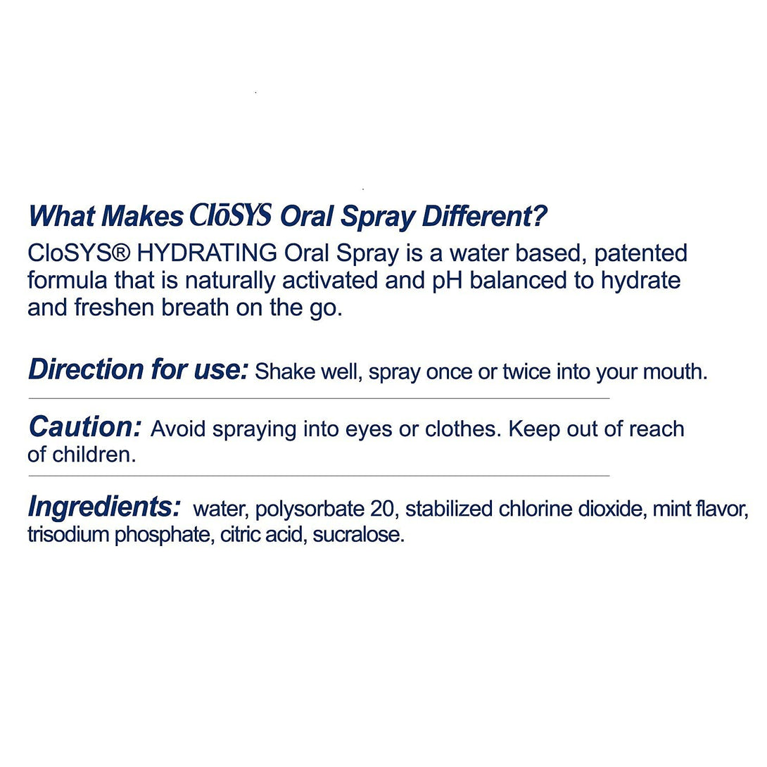 Closys Oral Breath Spray, 0.31 Ounce (3 Count), Mint, Sugar Free, Ph Balanced, Fights Bad Breath