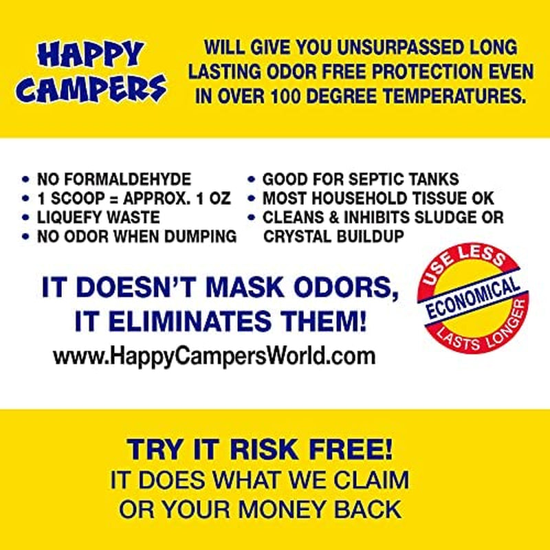 Happy Campers RV Toilet Treatment 18 - Extra Strength Odor Eliminator for Black and Gray Holding Tanks