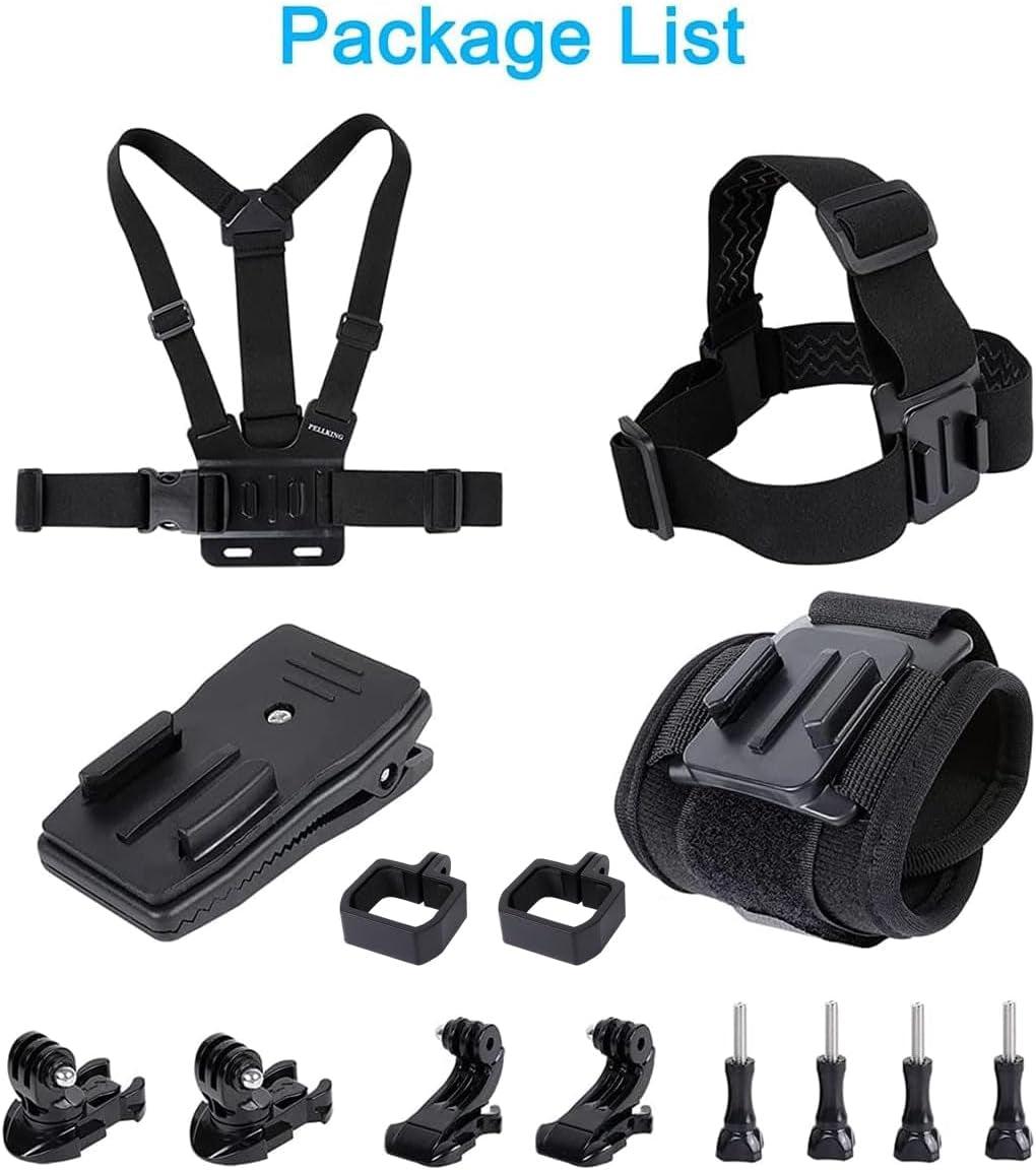 Pellking Accessories Kit for DJI Osmo Pocket 3,New Quick Release Head Strap Mount + Chest Mount Harness + Backpack Clip Holder + 360°Rotating Wrist Strap