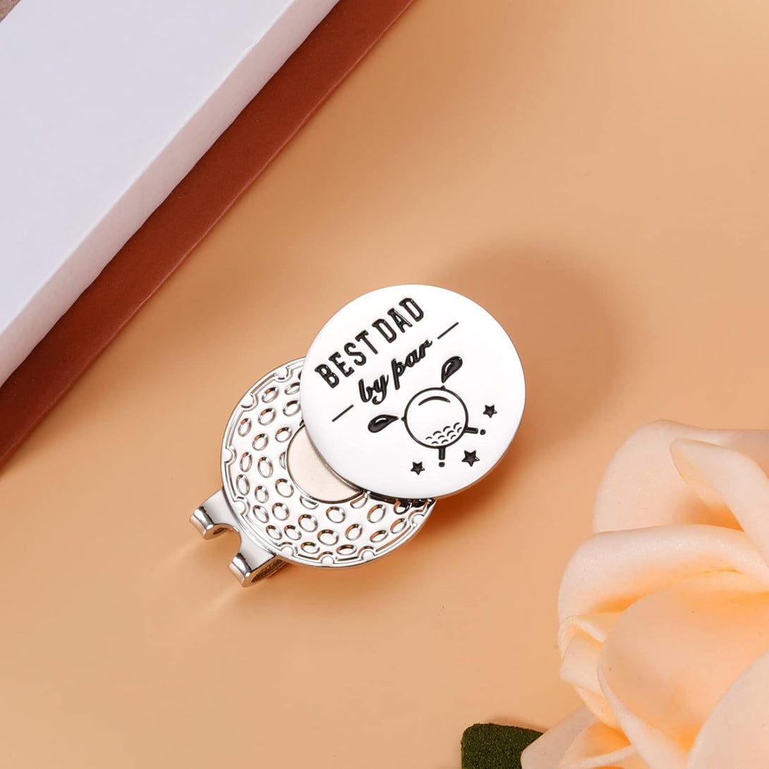 Fathers Day Gift for Dad Men, Dad Golf Ball Marker, Best Dad by Par Gifts from Daughter Son, Golfer Golf Lover, Christmas Valentines Birthday Gift for Father Dad Papa Grandpa, Husband Gift from Wife