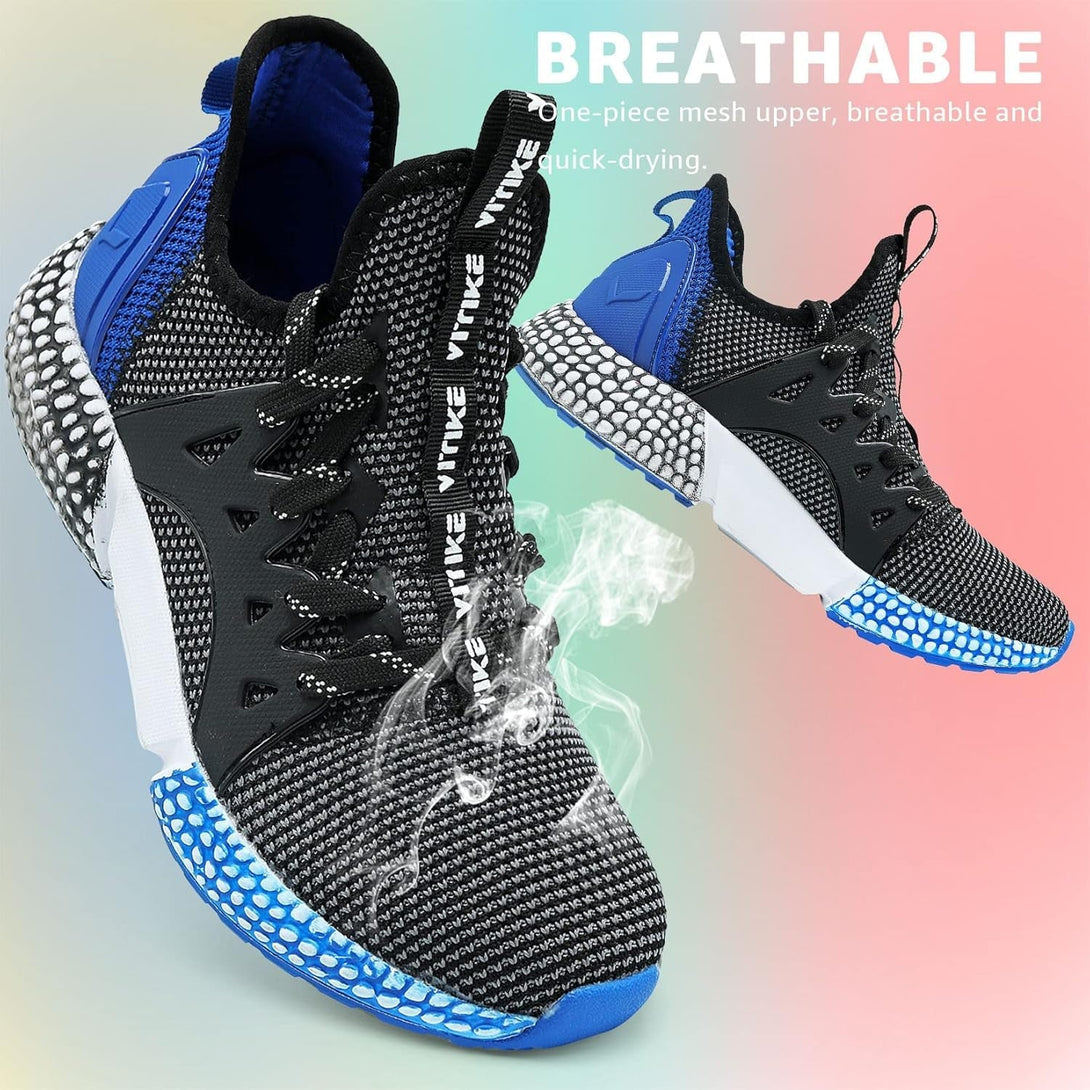 WETIKE Boy'S Shoes Mesh Slip on Lightweight Running Sneakers