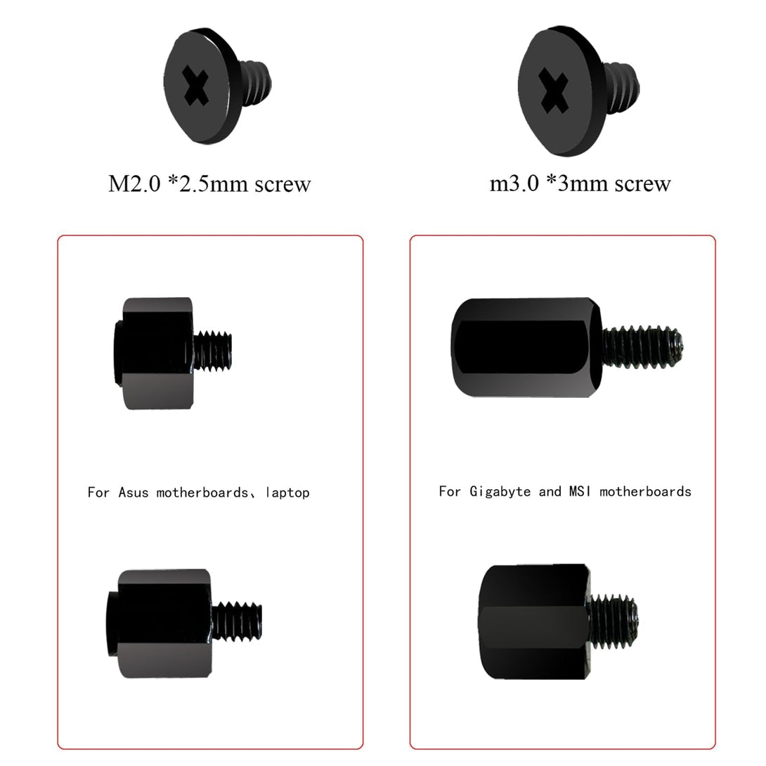 M.2 SSD Screws Kit, Nvme Screw M.2 SSD Mounting Kit-M2 M2.5 Black Carbon Steel Laptop Notebook Computer Screws Set.Nvme M2 Screws Suitable for ASUS MSI Gigabyte NGFF Motherboard