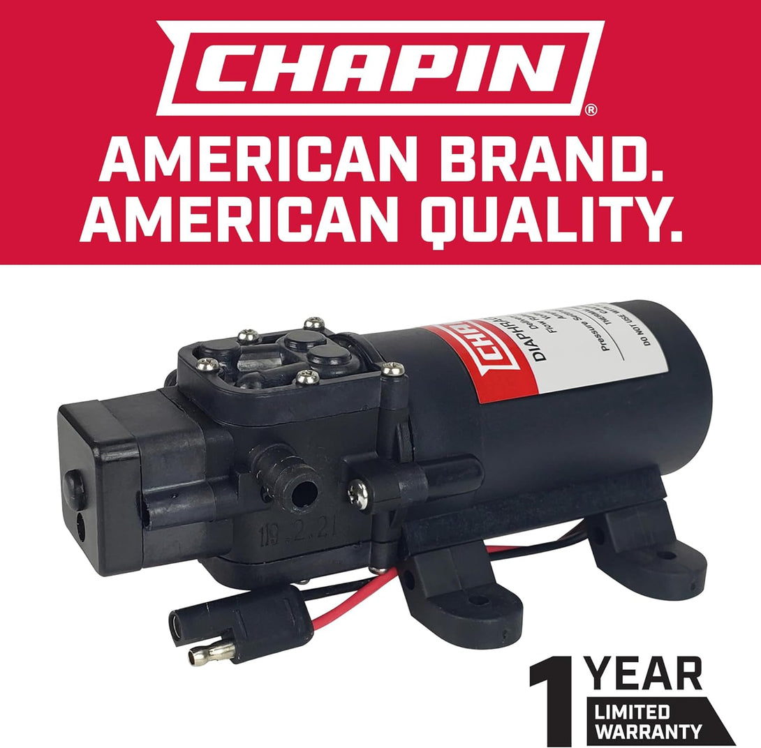 Chapin International 6-9206 12V 1.0 GPM Diaphragm Pump, Black