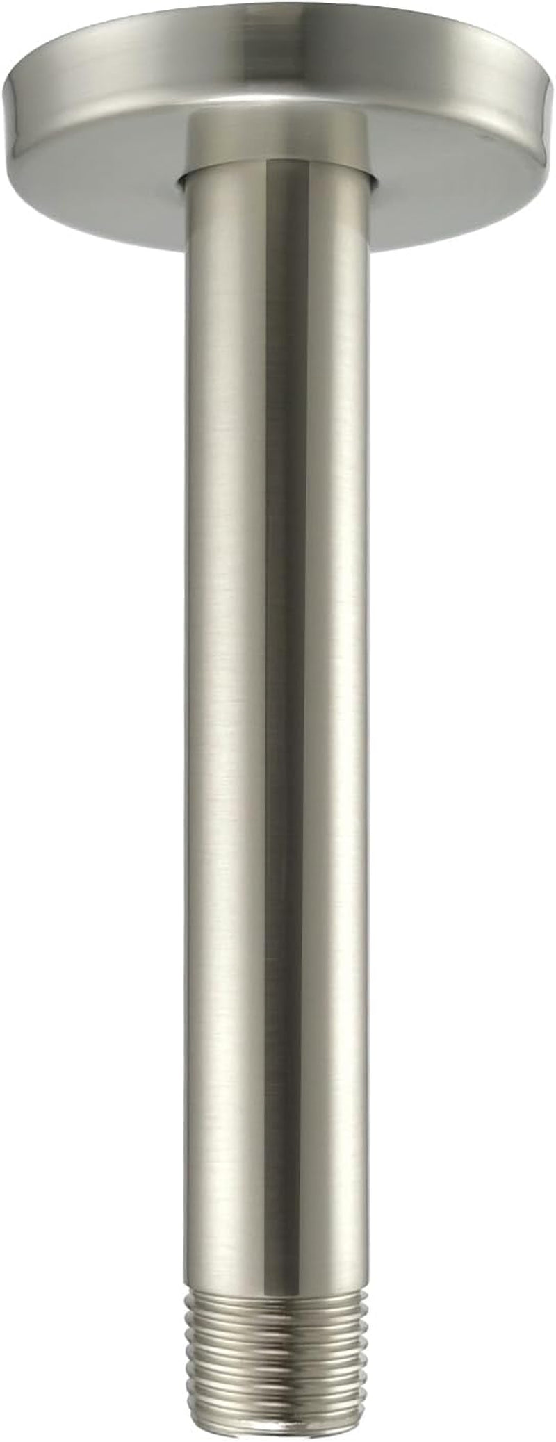 Purelux Straight Shower Arm 6 Inches Water Outlet PJ0612, Brushed Nickel Made of Stainless Steel with Gasket Flange