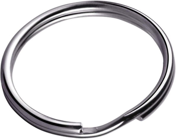 KINGFOREST 100-Pack Split Key Rings (1 Inch/25Mm) - Silver Nickel Metal Keychain Rings for Keys, DIY Crafts, Bags & Accessories - Durable Bulk Keyring Hardware with Smooth Edges