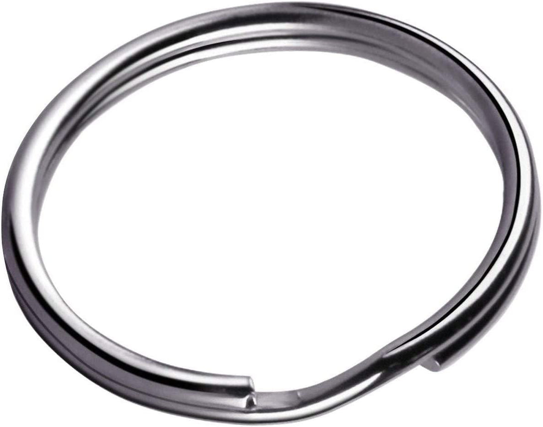 KINGFOREST 100-Pack Split Key Rings (1 Inch/25Mm) - Silver Nickel Metal Keychain Rings for Keys, DIY Crafts, Bags & Accessories - Durable Bulk Keyring Hardware with Smooth Edges