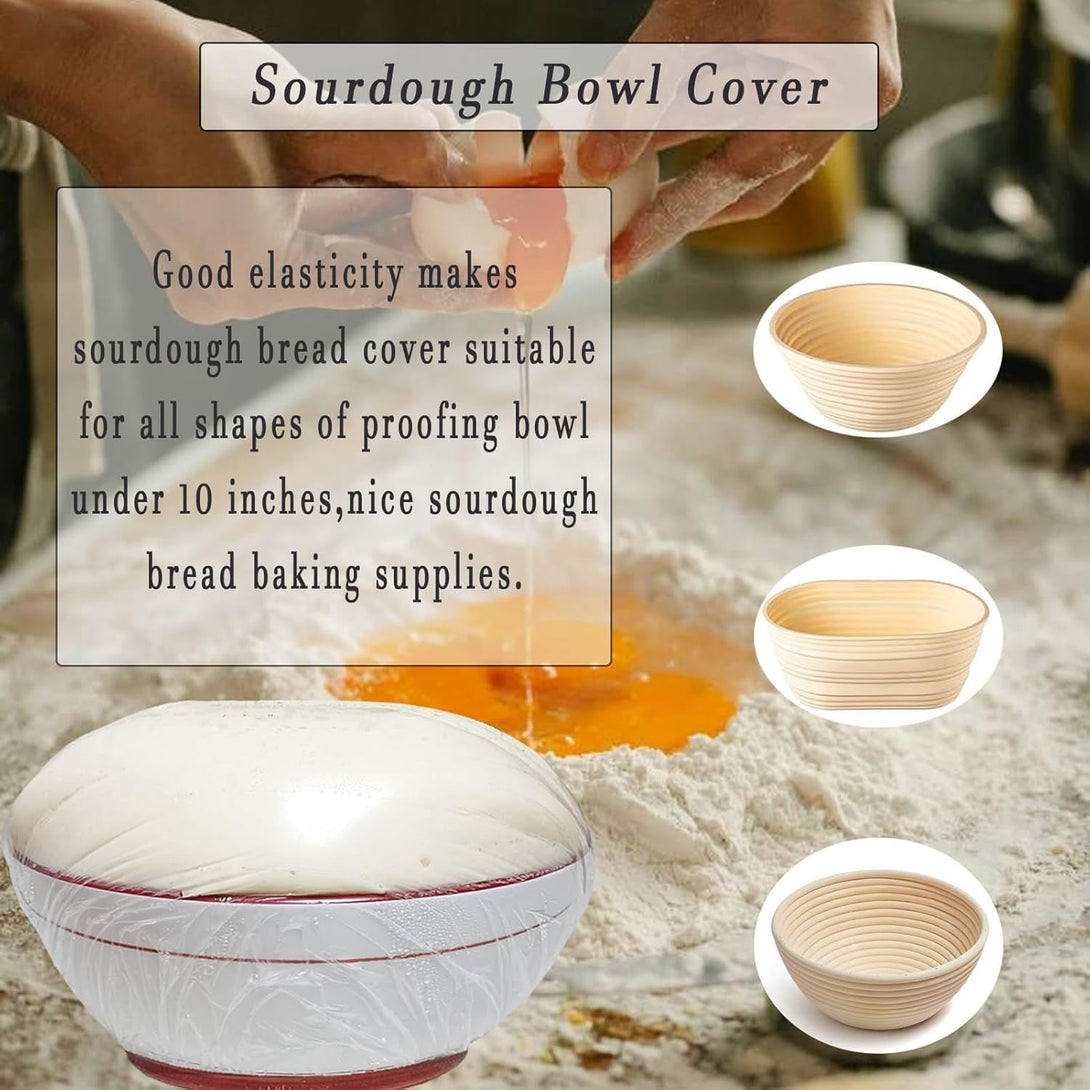 300Pcs Elastic Bowl/Basket Covers for Proofing,Shower Caps for Sourdough Bread Baking Supplies,Plastic Wrap for Food Fruit Vegetable