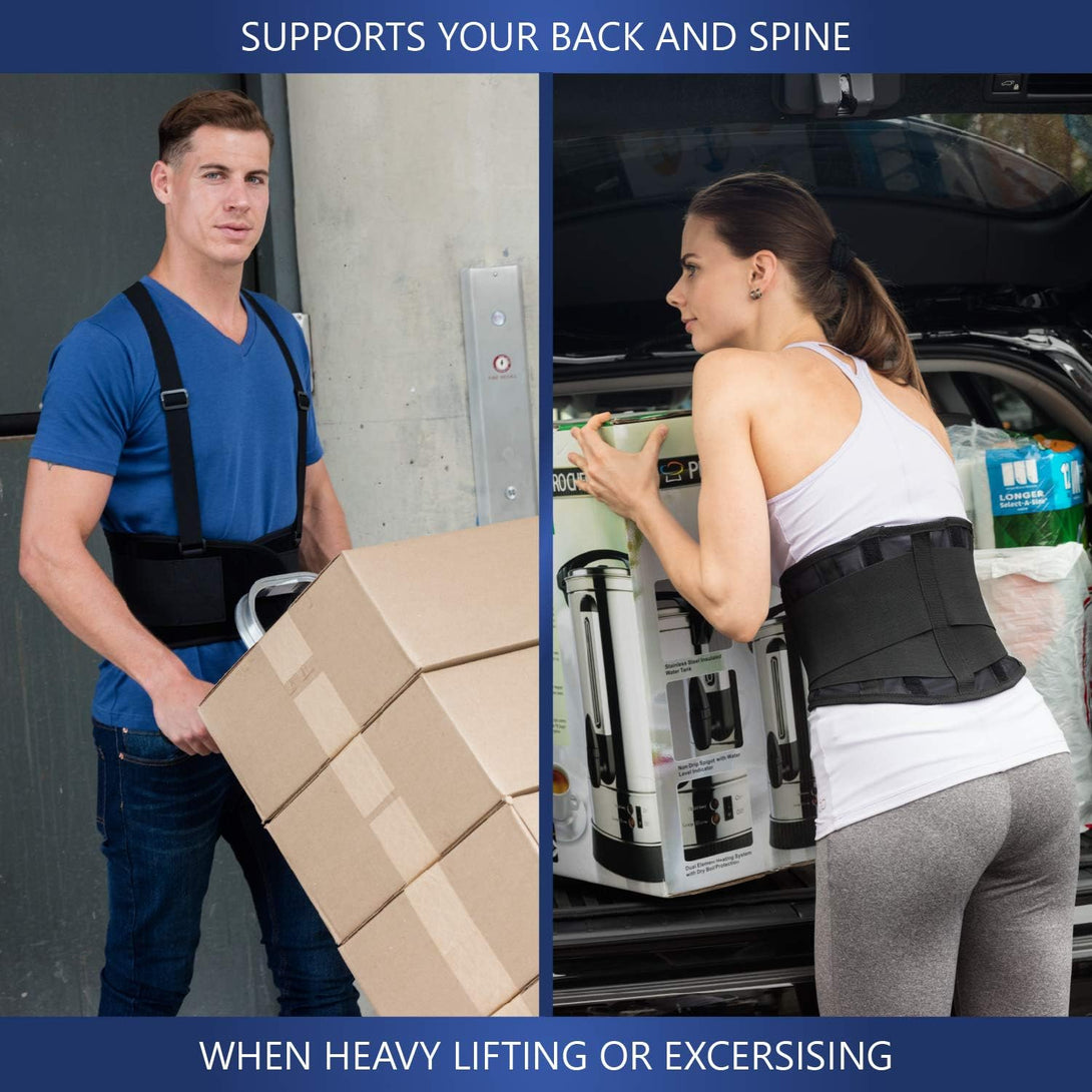 Nyortho Back Brace for Women & Men - Medium -30"-34"- Relieves Back Pain - Back Support Brace with Suspenders - Osteoporosis Back Brace - Maximum Posture & Spine Support - Hook & Loop Back Brace - Mens Back Brace.