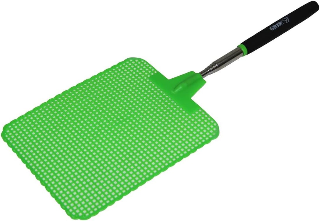 Grip Super Jumbo Telescopic Fly Swatter - 6.5" X 7.5" - Extends to 39" L - Bugs, Flies, Mosquitoes, Bees, Wasps