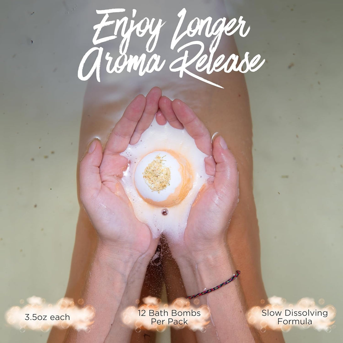 Evolutionusa Inspire Bath Bombs for Women, 12 Gorgerous Flower Bath Bombs Topped with Dried Flowers, Luxurious Mother'S Day Gift Set, Brithday Gift, Easter Gift or for Creating Lush Self Care Moment