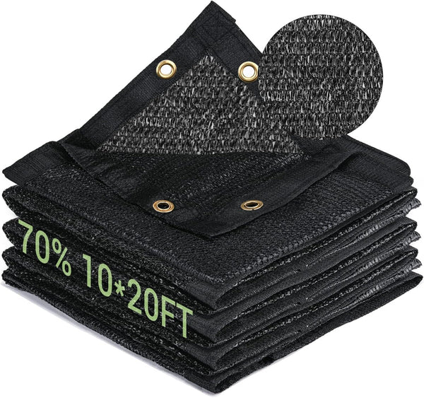 70% Garden Shade Cloth, 10X20Ft HDPE Mesh Tarp with Upgraded Grommets, Keten Uv-Resistant Outdoor Sun Shades for Greenhouse, Garden, Patio Plants, Pergola