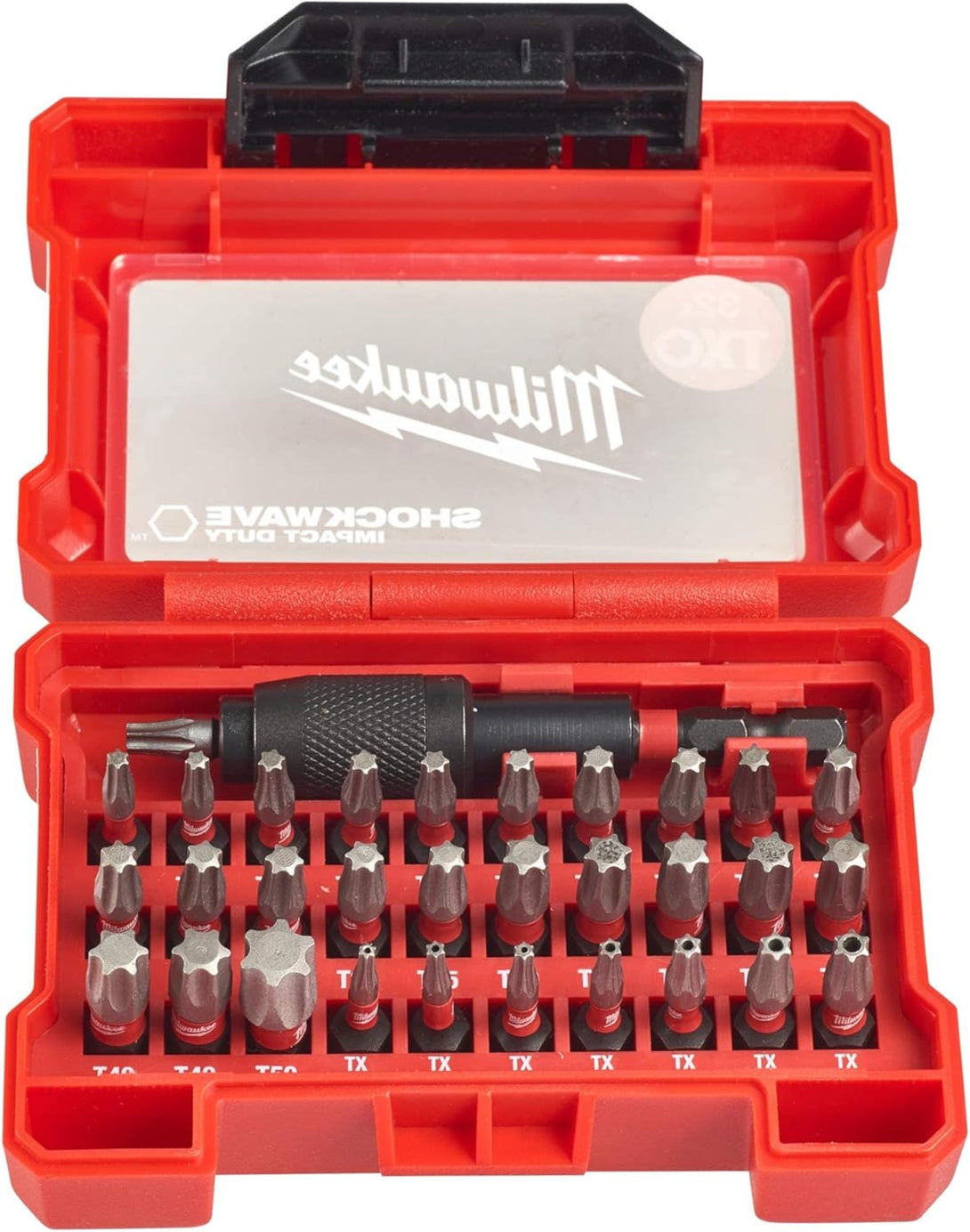 Milwaukee Shockwave Compact Bit 32 Piece Torx Set 4932471586, Set of 32, Red