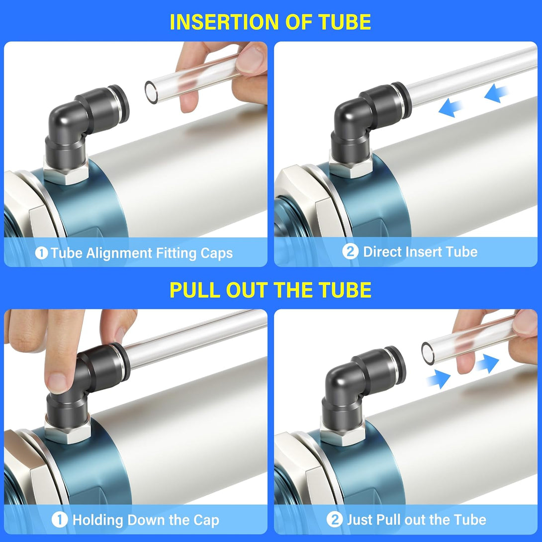 TAILONZ PNEUMATIC Male Elbow 1/2 Inch Tube OD X 1/4 Inch NPT Thread 90 Push to Connect Fittings PL-1/2-N2 (Pack of 5)