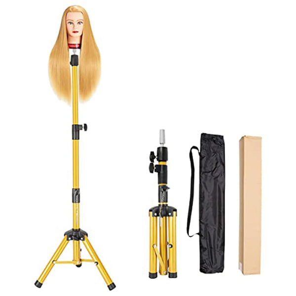 Heavy Duty Wig Stand Tripod - 55 Inch Mannequin Head Stand Wig Stand Tripod with Head Wig Head Stand with Mannequin Head Adjustable Wig Tripod Stand for Styling (Mannequin Head Not Included)