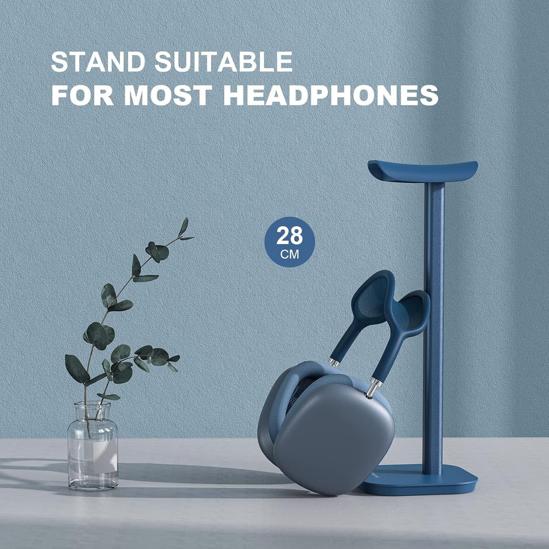 Headphone Stand, Desktop Headset Holder Heavy Base Desk Earphone Stand Aluminum Gaming Headset Hanger Rack for Airpods Max, Airpods, Airpods Pro, Sony, Beats, Bose, Razer and More(Blue)