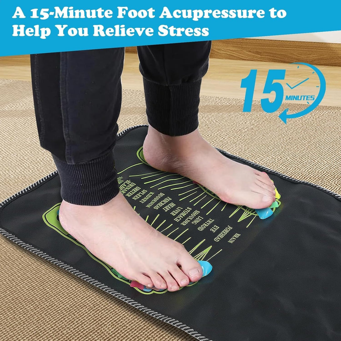 AQQHSAIN Foot Massage Mat Foot Acupressure Mat Acupressure Foot Pad for Relax Body Reflexology Walk Stone Foot Massage Mat for Long Sitting Elderly Students and Office Workers