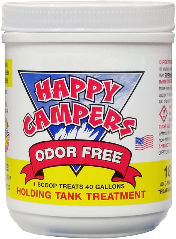 Happy Campers RV Toilet Treatment 18 - Extra Strength Odor Eliminator for Black and Gray Holding Tanks