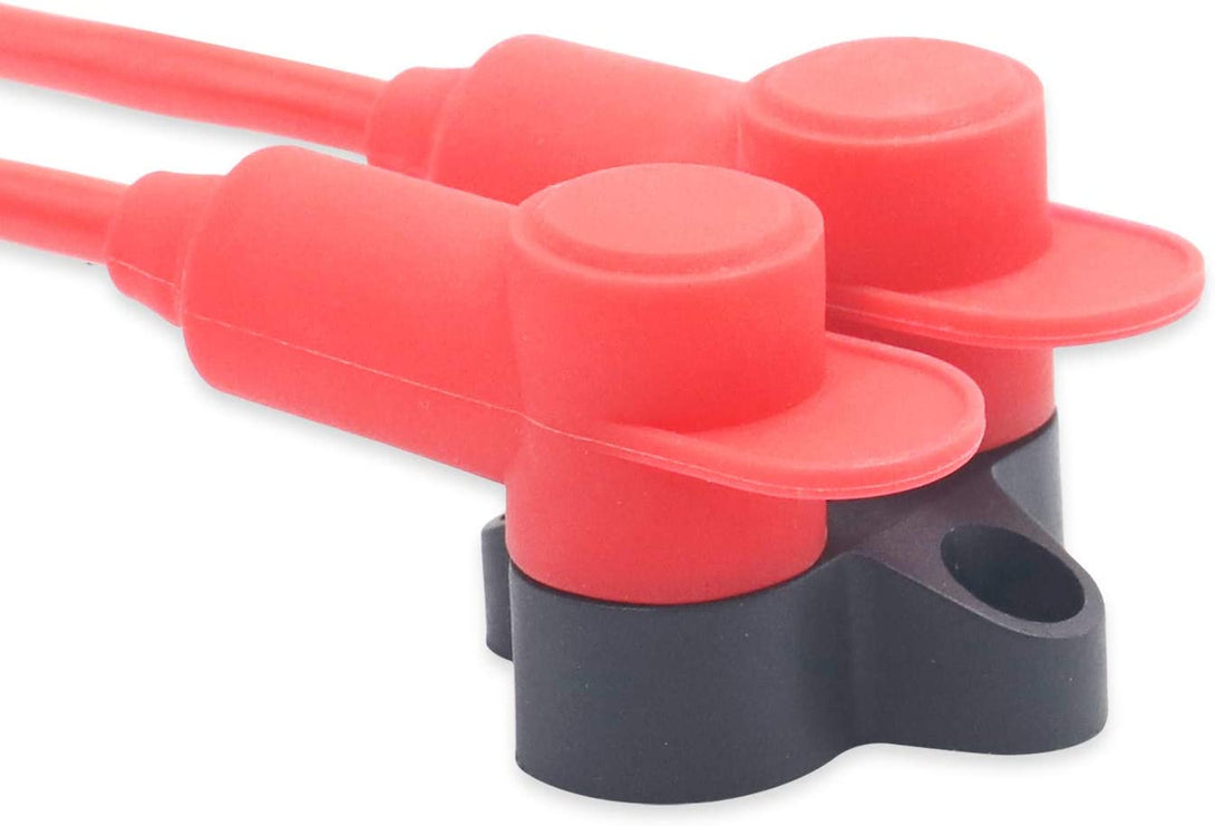 Recoil 10 Pack Silicone Terminal Covers for Alternator Battery Stud and Power Junction Blocks, Fits 10-2AWG Wire, 5 Red and 5 Black Pairs