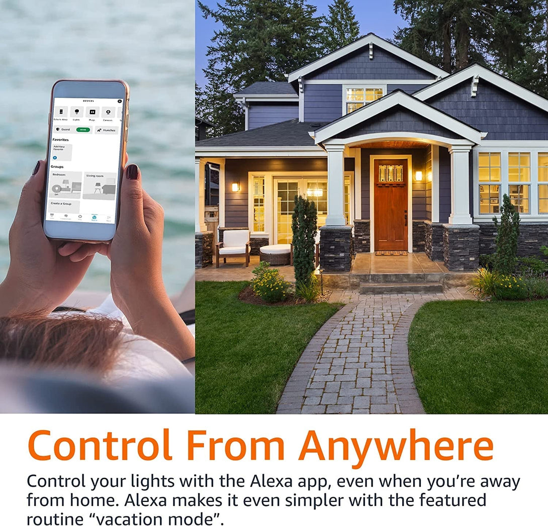 Amazon Basics Smart A19 LED Light Bulb, Color Changing, 9W (60W Equivalent), 800LM, Works with Alexa Only, 2.4 Ghz Wi-Fi, No Hub Required, 1 Pack