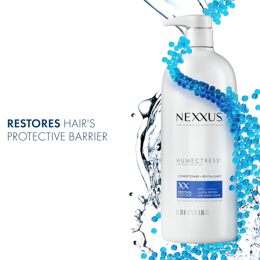 Nexxus Humectress Moisturizing Conditioner Ultimate Moisture for Dry Hair Moisturizing Proteinfusion with Elastin Protein and Green Caviar 33.8 Oz