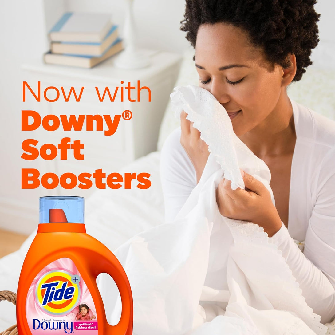 Tide with Downy Laundry Detergent Liquid Soap, High Efficiency (HE), April Fresh Scent, 59 Loads 92 Fl Oz