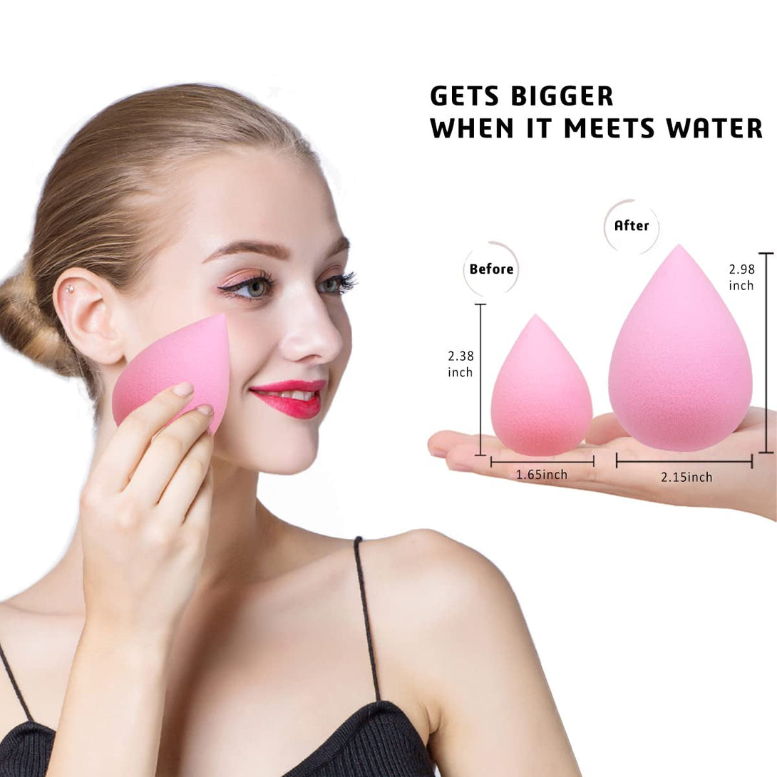 6 Pcs Makeup Blender Sponges Set - Soft Beauty Sponge Blending Blender for Foundation, Cream and Powder (Light-Pink)
