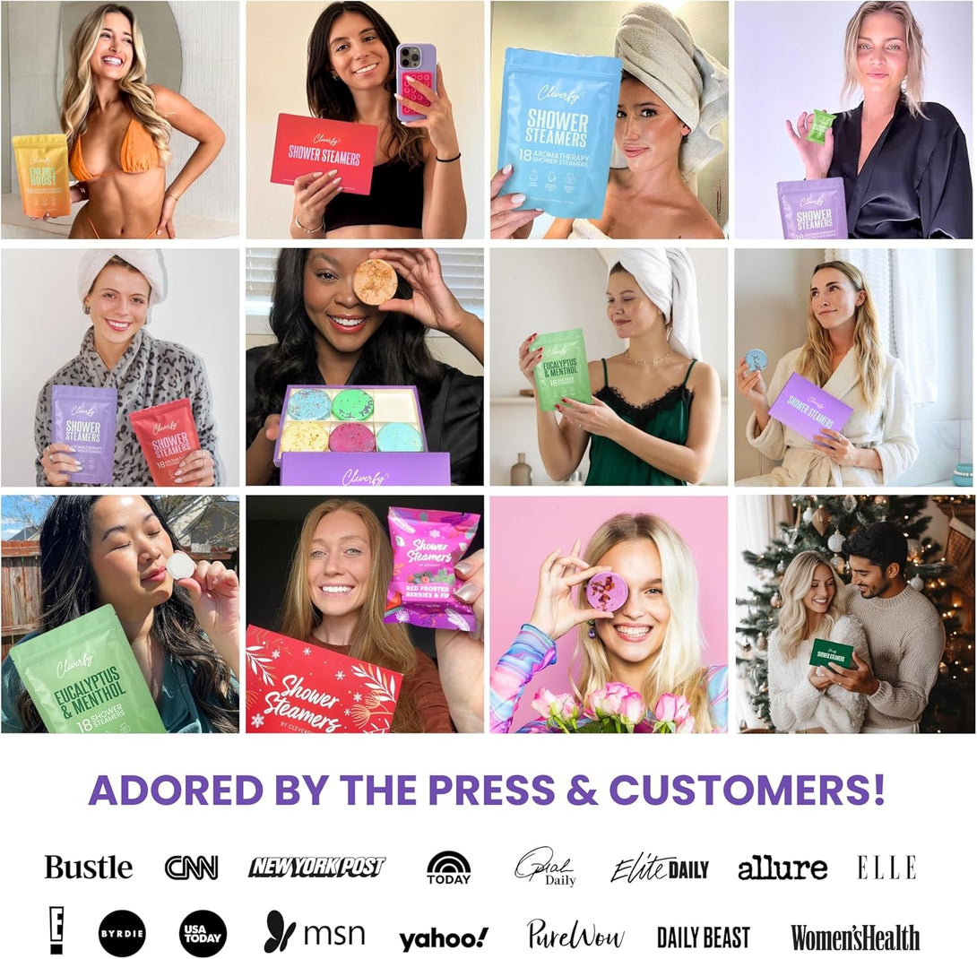 Cleverfy Shower Steamers Aromatherapy for Women and Men – Self-Care Shower Bombs for Stress Relief and Relaxation – 6 Tablets