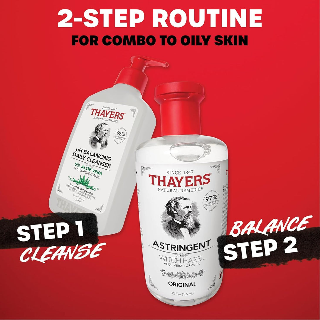 THAYERS Original Witch Hazel Astringent with Aloe Vera, 12 Ounce Bottle