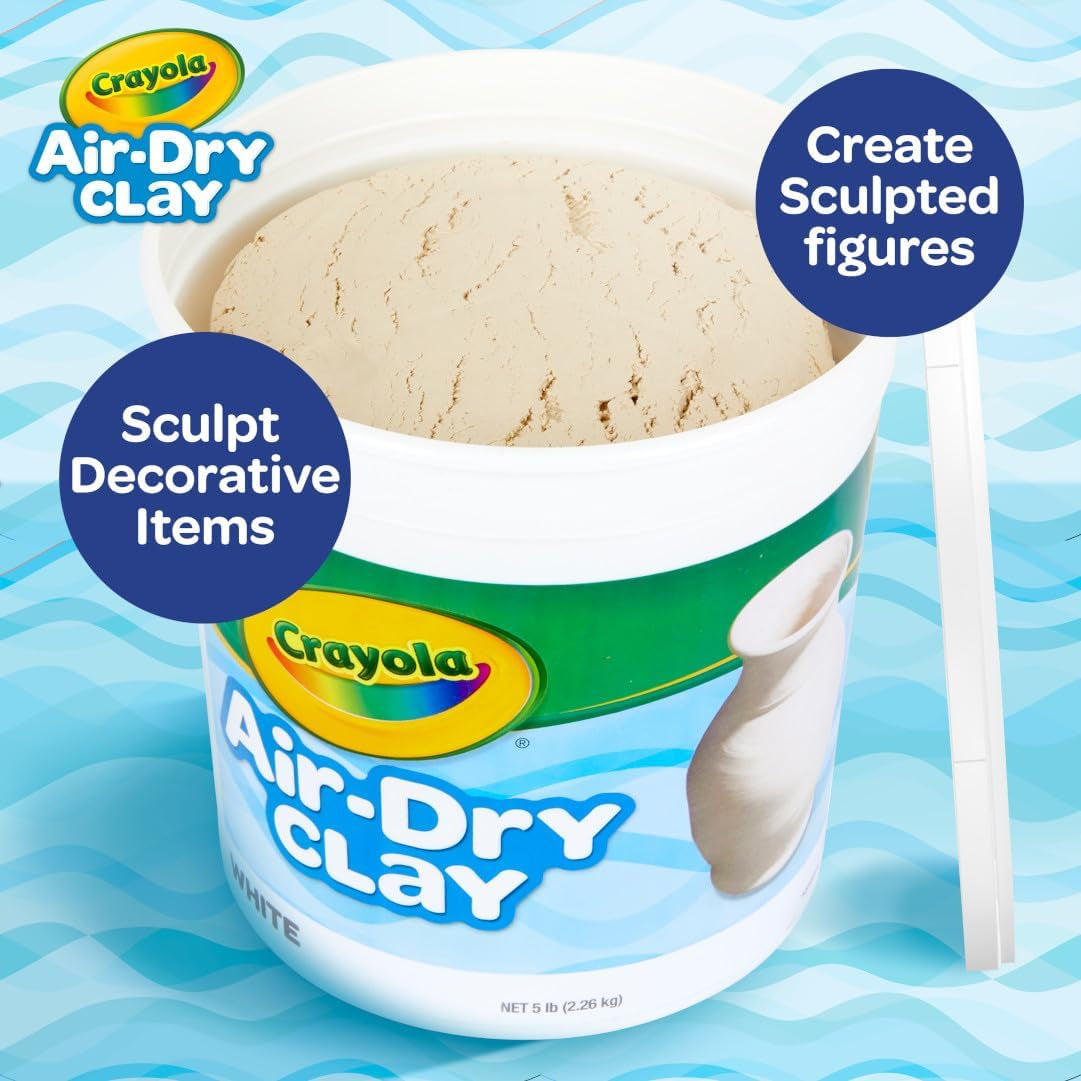 Crayola Air Dry Clay (5Lbs), Natural White Modeling Clay for Kids, Sculpting Material, Bulk Craft Supplies for School Classrooms [Amazon Exclusive]