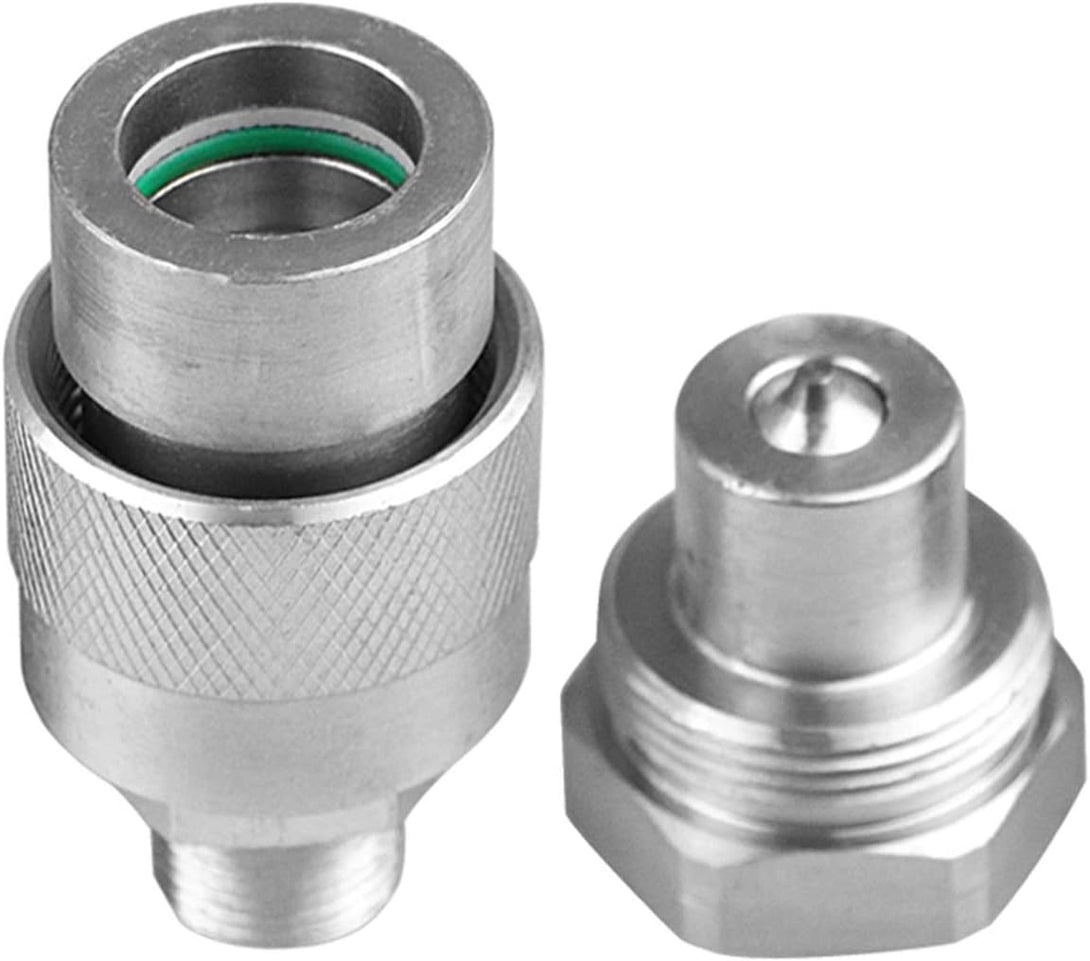 3/8" Hydraulic Quick Coupler Set Replaces Enerpac C-604,Connect and Disconnect under 10,000 PSI Pressure, with 2 Dust Caps