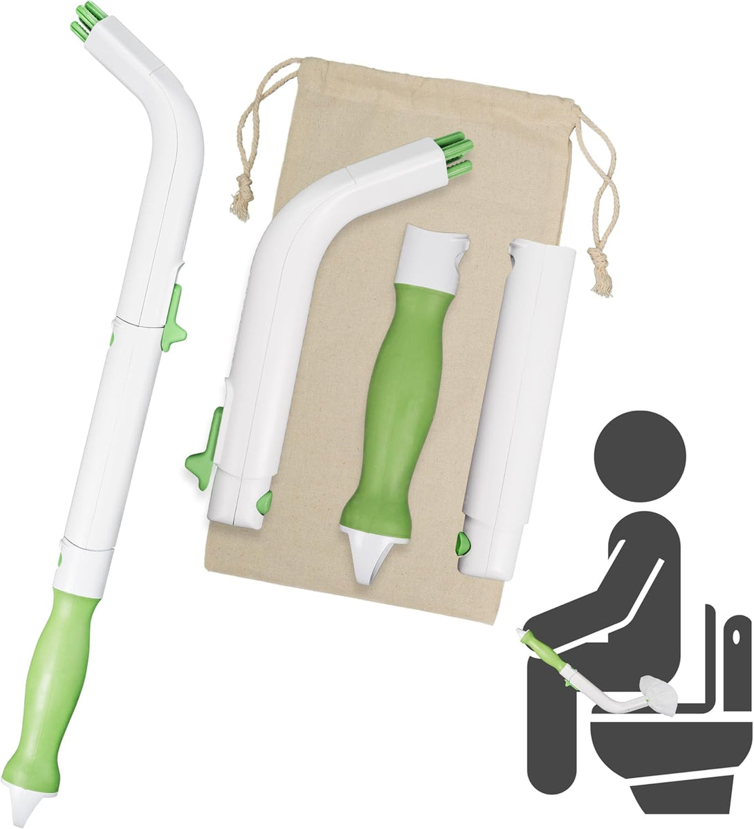 Master Kit – 20” Multipurpose Toilet Wiping Aid for All People with Range of Motion Limitations – Portable Bum Wiping Assistance Tool/Toilet Aid for Wiping, Holding Tissue & Personal Hygiene Products