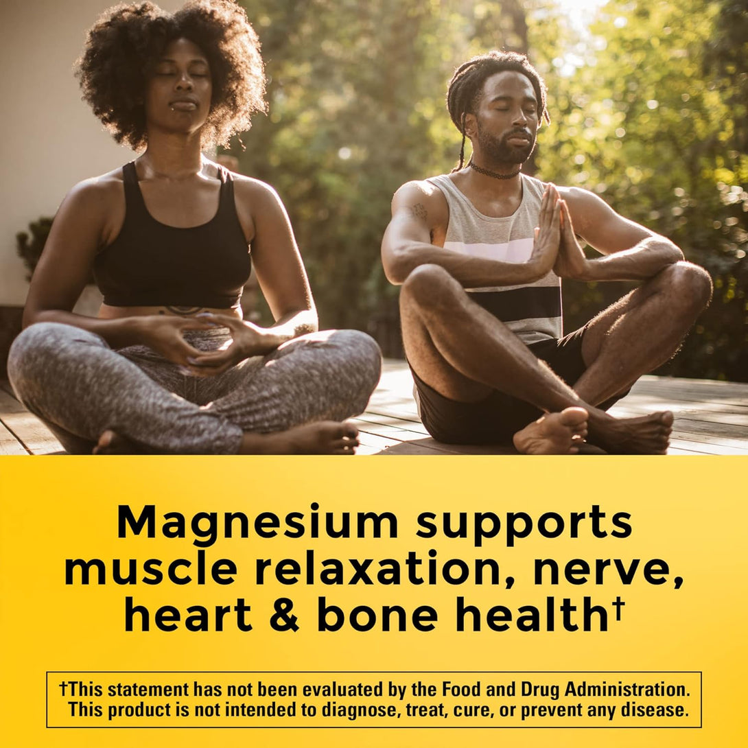 Nature Made Magnesium Complex with Vitamin D and Zinc Supplements, Magnesium Supplement for Muscle, Nerve, Heart & Bone Support with Vitamin D3 & Zinc for Immune Support, 60 Capsules, 30 Day Supply