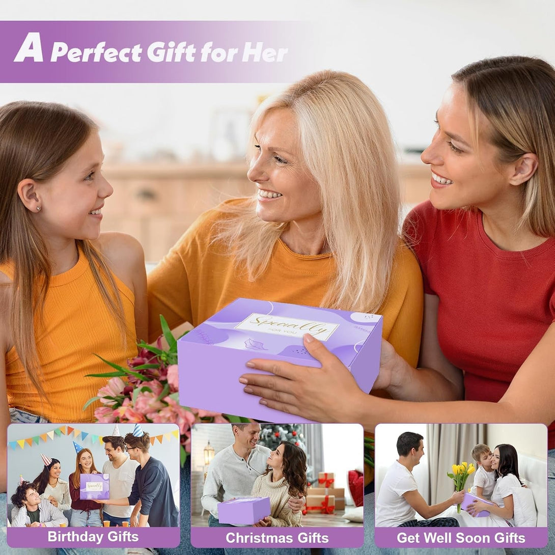 Birthday Gifts Basket for Women, Relaxtion Spa Set, Self Care Boxes for Her, Mother, Friend, Sister, Ideal Gifts for Valentine'S and Mother'S Day (Purple)