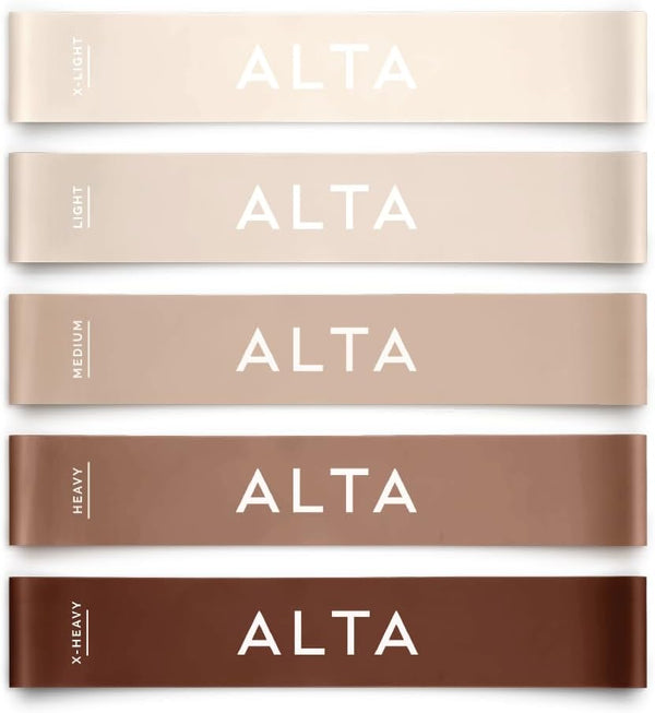 ALTA Mini Loop Bands for Exercise - Premium Durable Latex - Small Resistance Bands for Women, Booty Bands for Working Out, Leg Stretch Loops for