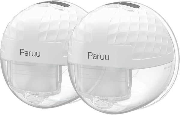 Paruu P10 Hands-Free Breast Pump Wearable, 338Mmhg Strong Suction, Low Noise, 4 Modes & 9 Levels, Electric Breast Pump Portable, Smart Display, 19/21/24/28Mm Insert/Flange, 2 Pack (White)