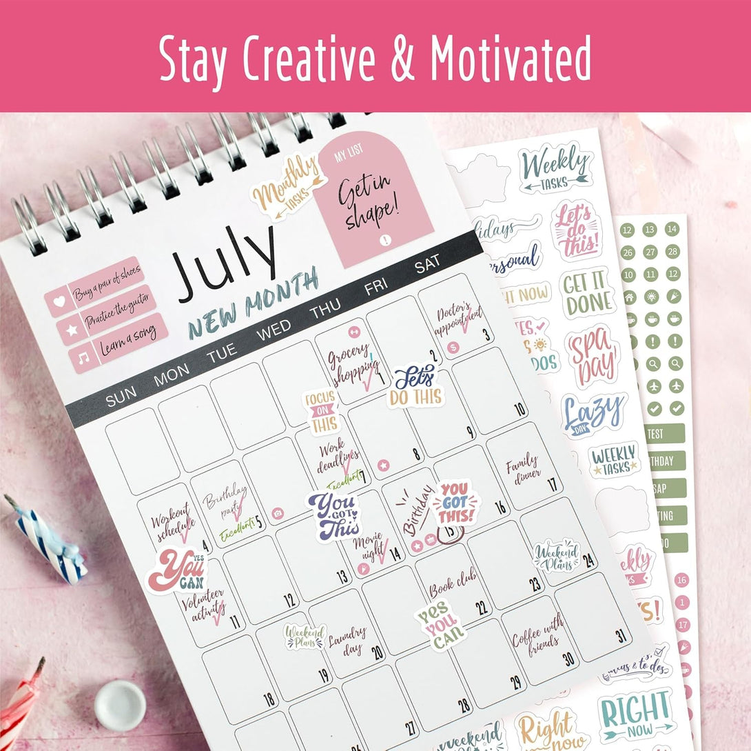 2931 Planner Stickers, Color Coordinating Monthly Functional Stickers Daily Calendar Stickers Aesthetic Note to Do Blank Stickers for Scrapbooks, Planner, Budget, Work, DIY Activity, Diary, Journal