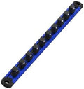 WORKPRO Magnetic Socket Organizer, Heavy Duty 3/8-Inch Drive Socket Rail | Aluminum Alloy, 10 Pieces Clips, Rotatable & Movable Clips, Efficient