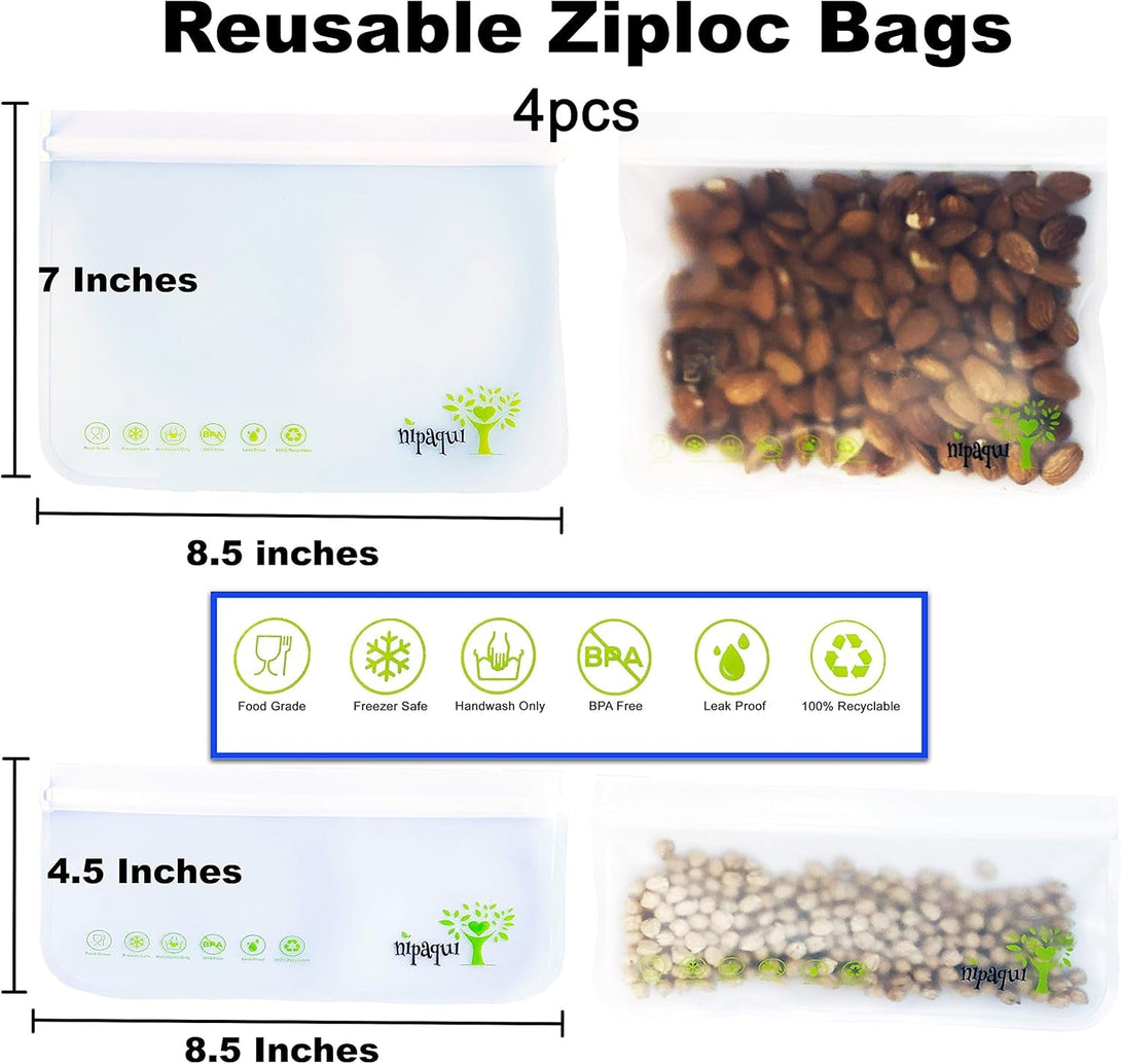 17 PCS Zero Waste ECO Friendly Gift: Reusable Food Storage Bags, Beeswax Wrap, Mesh Bags, Straws. Gift for Women and Men
