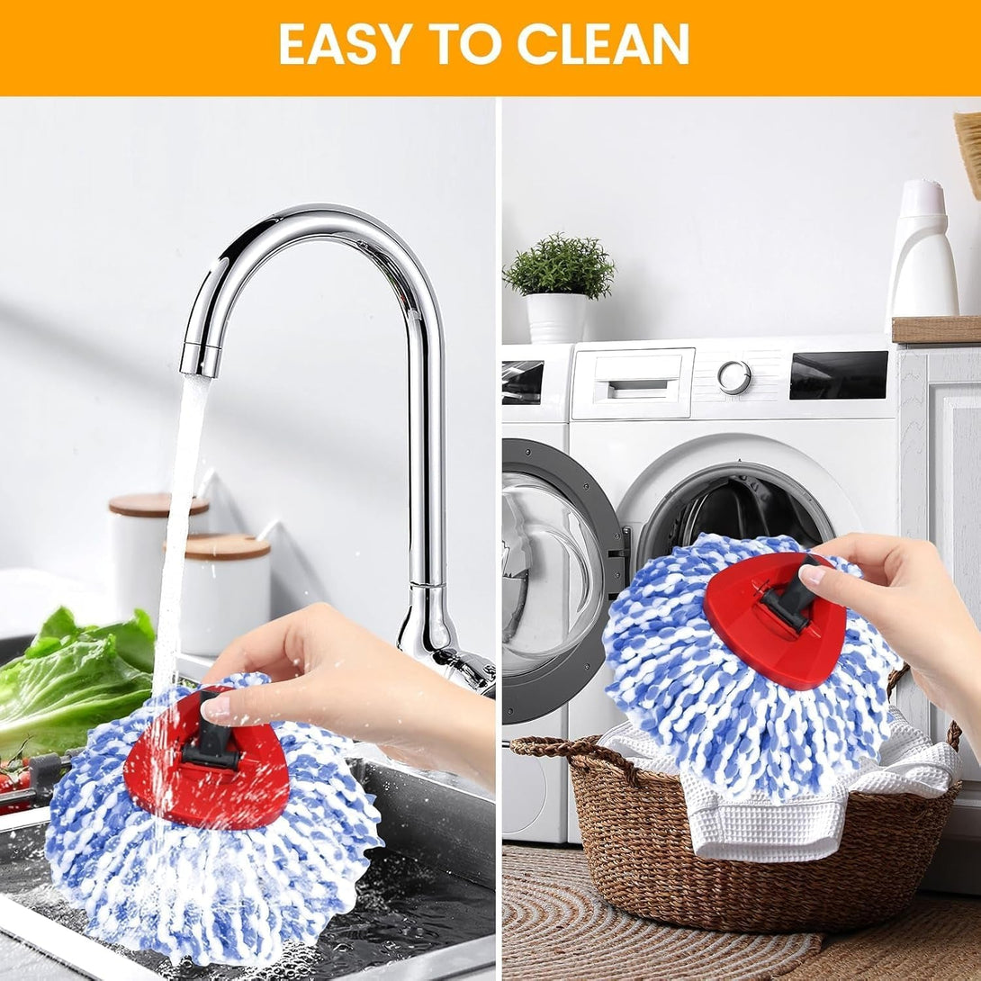 6 Pack Spin Mop Replacement Head, Spin Mop Scrub Brush,Microfiber Mop Refills, Easy to Replace,For Bathroom,Kitchen,Tub and Tile,Easy Cleaning,Suitable for Ocedar Rinseclean 2-Tank System Spin Mop(G)