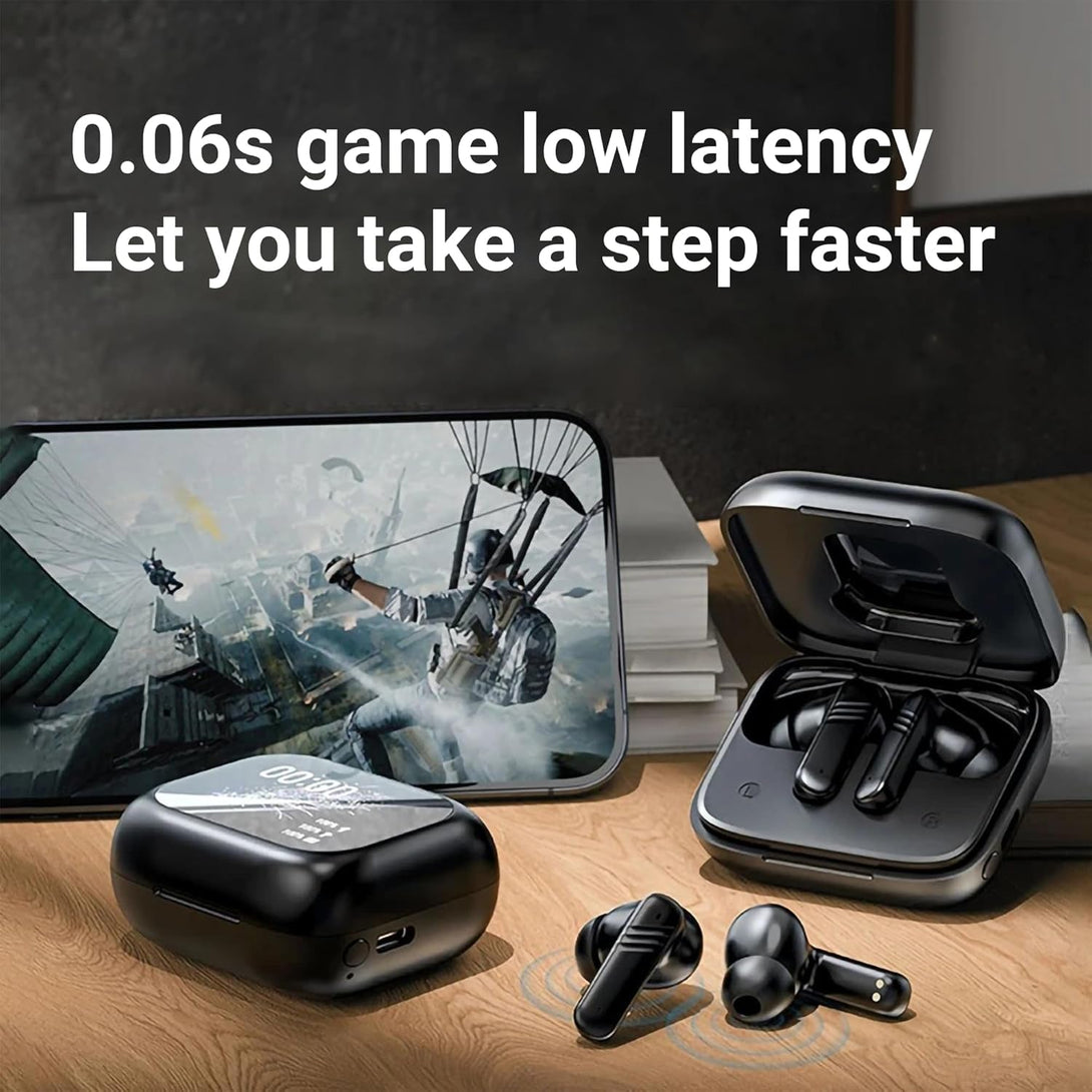 LX-10 Hybrid Active Noise Cancelling Wireless Earbuds BT 5.4 Play Time 4-5 Hours Stereo In-Ear Headphones, Environment Noise Cancelling Gaming Earbud, Waterproof IPX-4