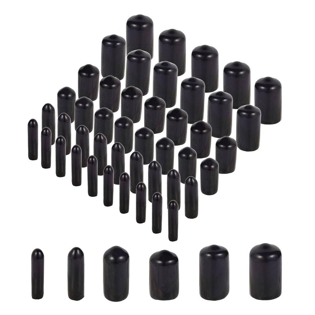 Aleric Rubber End Caps 60Pcs Flexible Screw Thread Protector Caps Bolt Cover Rubber Bolt Covers Caps,Rubber Screw Caps for Metal Tube Rod Bolt in 6 Size 2Mm,3Mm,6.5Mm,8Mm,10Mm,12Mm