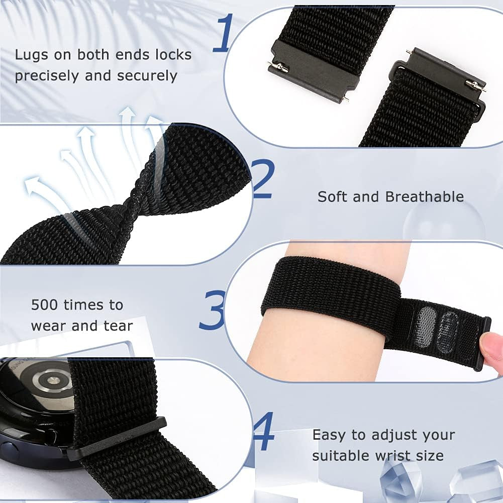 22Mm Nylon Quick Release Bands Compatible with Samsung Galaxy Watch 3 45Mm/Galaxy Watch 46Mm/Gear S3 Frontier/Classic/Garmin Venu 3/Venu 2/Vivoactive 4/Fossil Gen 6 44Mm Bands for Women Men