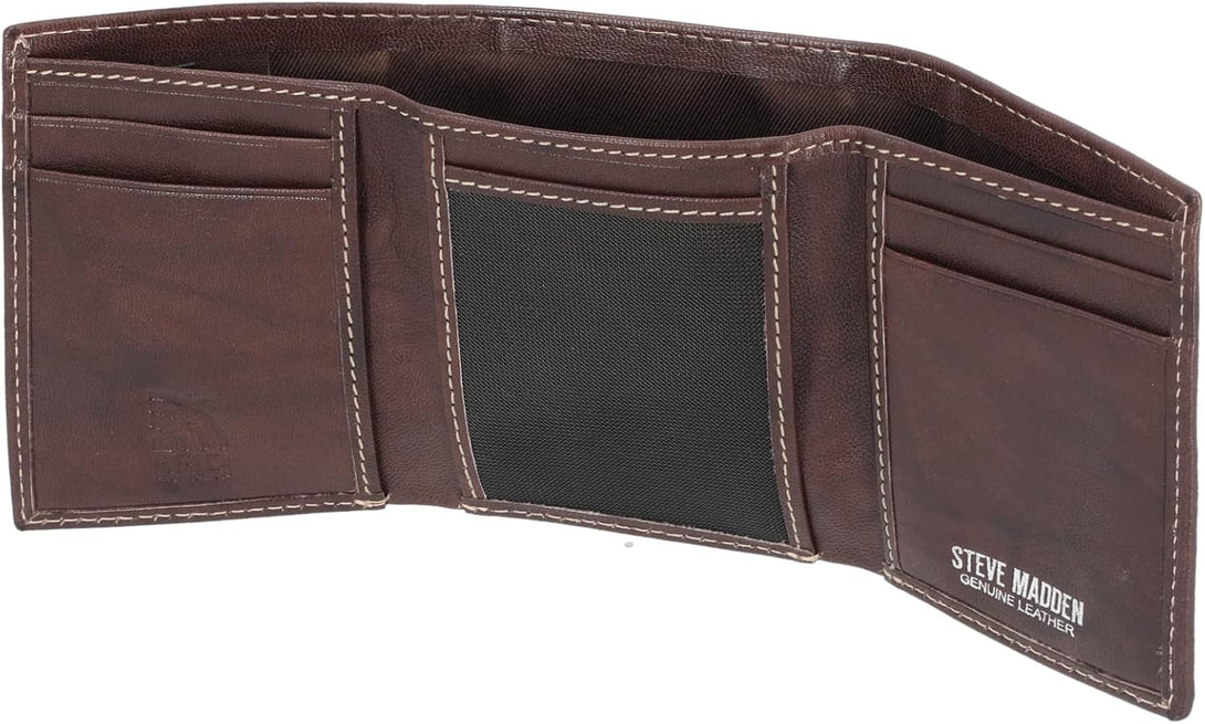 Steve Madden Men'S RFID Trifold Wallet with Id Window