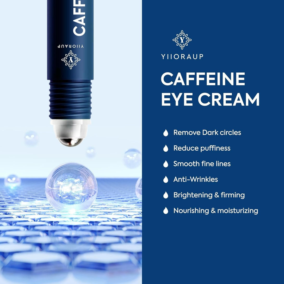 Caffeine Eye Cream for Men: under Eye Roller for Bags and Puffy Eyes Treatment - Men'S Cooling Stick and Depuffer for Dark Circles and Puffiness