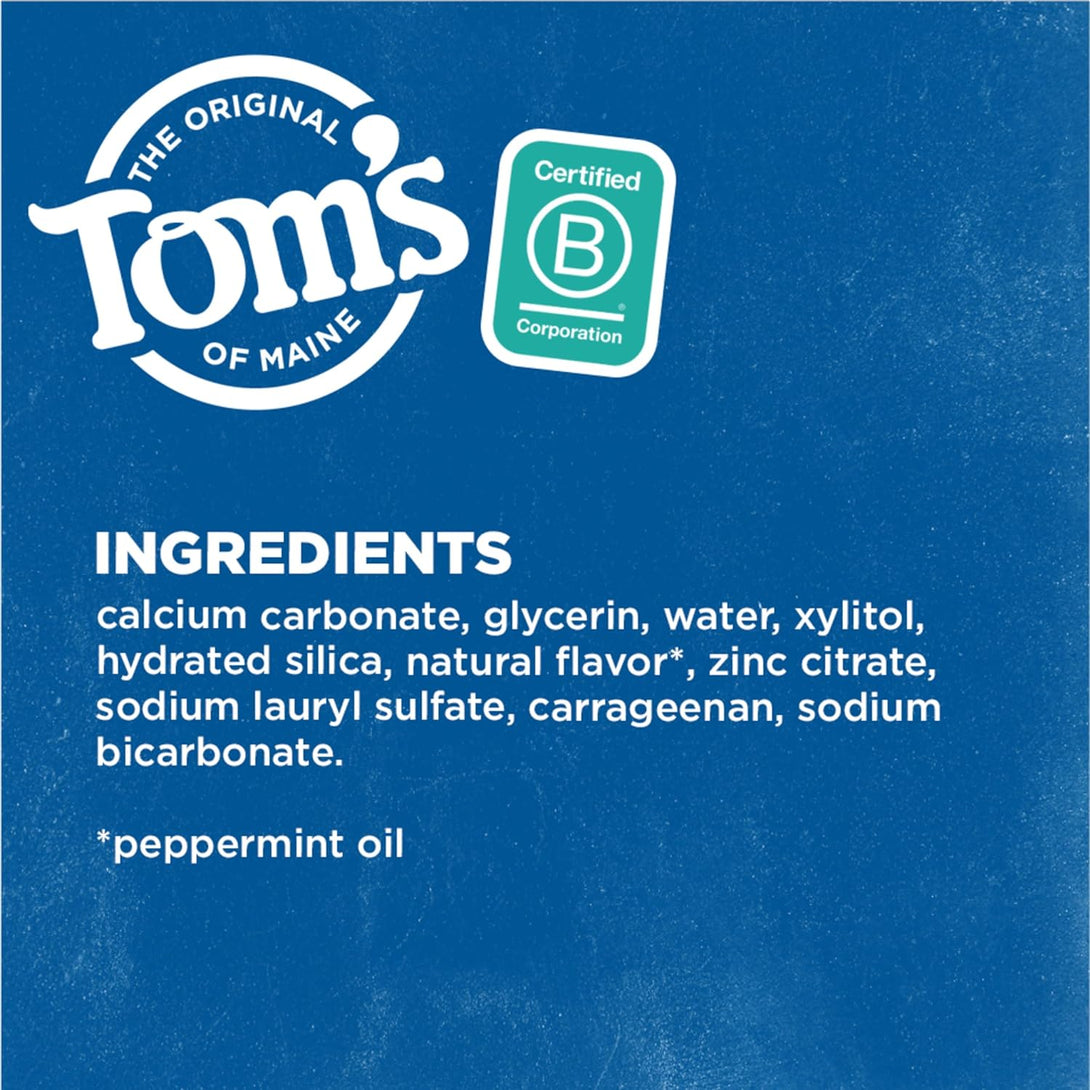 Tom'S of Maine Fluoride-Free Antiplaque & Whitening Natural Toothpaste, Peppermint, 5.5 Oz. (Pack of 2)