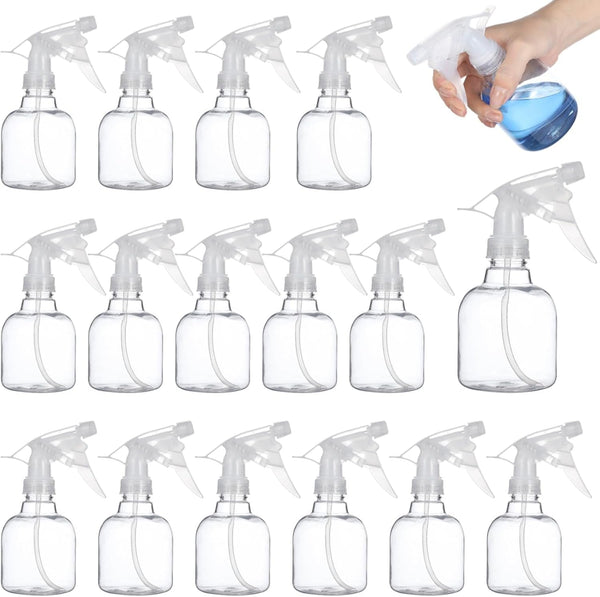 24 Pcs Plastic Spray Bottles, 8 Oz Empty Refillable Spray Bottles with Adjustable Nozzles, Small Leak-Proof Sprayers, Storage Bottles for Hair Care, Gardening, Cleaning
