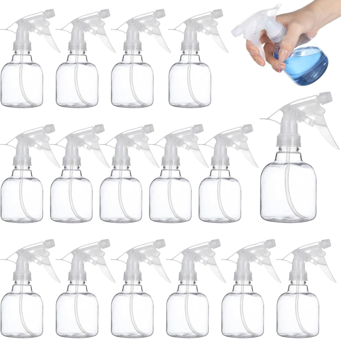 24 Pcs Plastic Spray Bottles, 8 Oz Empty Refillable Spray Bottles with Adjustable Nozzles, Small Leak-Proof Sprayers, Storage Bottles for Hair Care, Gardening, Cleaning