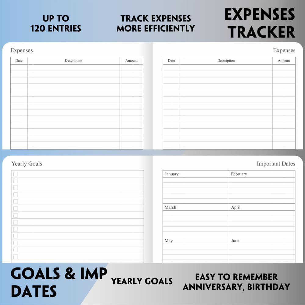 2025-2026 Planner - Weekly and Monthly Planner, July 2025 - June 2026, Holidays, Contacts and Notes Pages, Vegan Leather Cover, Elastic Closure, 5.5”X8.25”, Grey