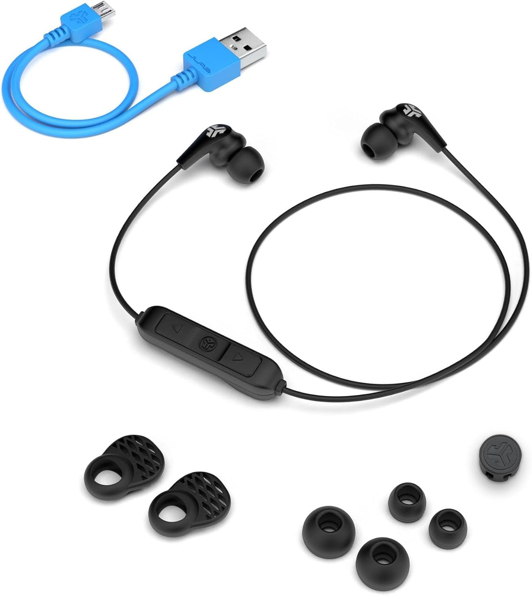Jlab Jbuds Pro Bluetooth Wireless Signature Earbuds, Black, Titanium 10Mm Drivers, 10-Hour Battery Life, Music Controls, Noise Isolation, Bluetooth 4.1 Extra Gel Tips and Cush Fins