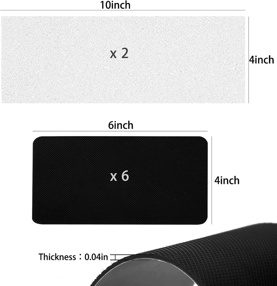 6 Pcs Shoe Sole Protectors for High-Heels, Self Adhesive Silicone Non-Slip Shoes Cover Bottoms for Women with 2 Pcs Crystal Clear Protector for Ladies Heels (Black & Clear）